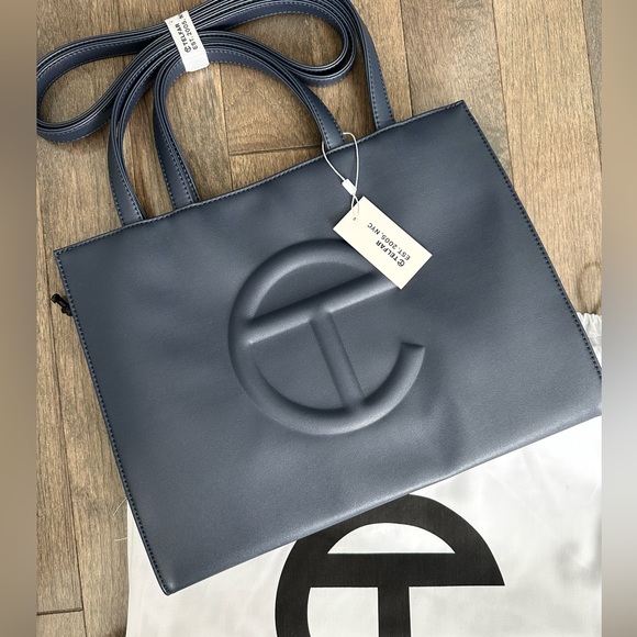 Telfar Handbags - NWT | Telfar Medium Shopping Bag Navy dust bag sold out online